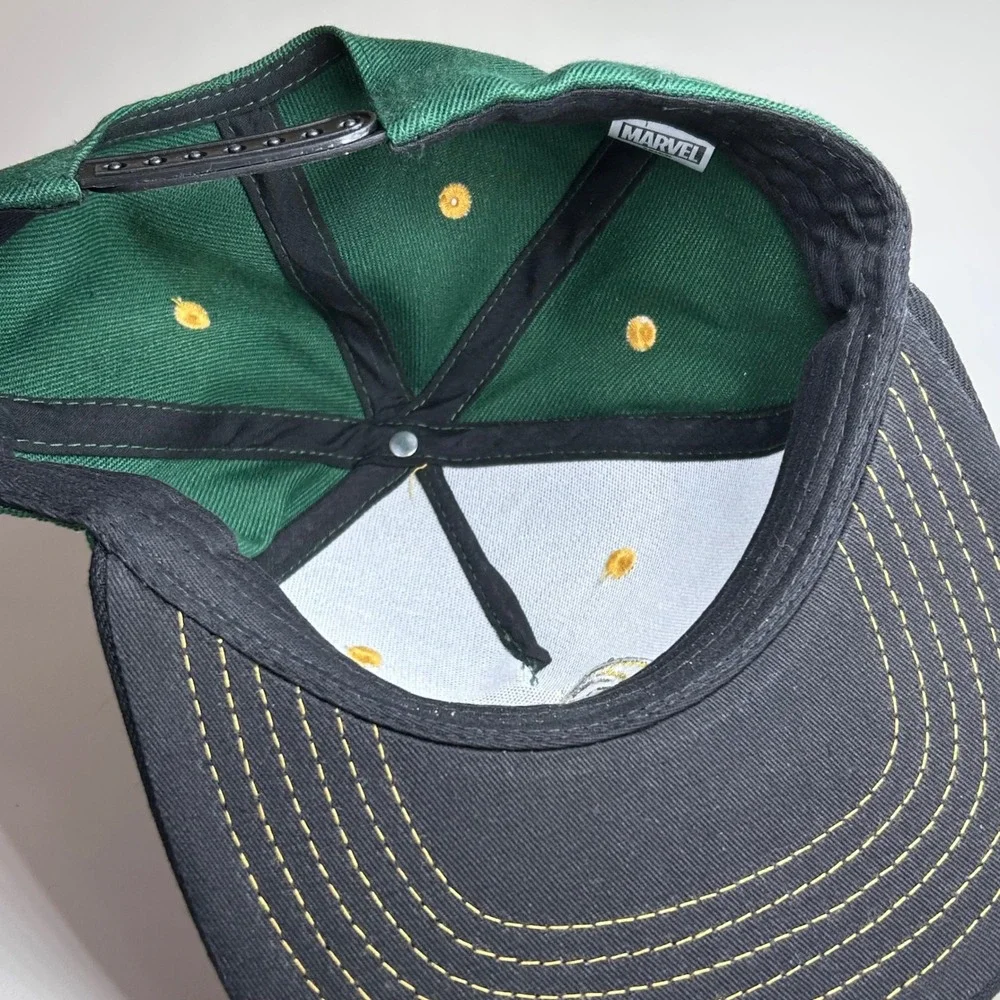 Loki Marvel Snapback Hat God of Mischief Horned Helmet Cap Green Gold Men Disney